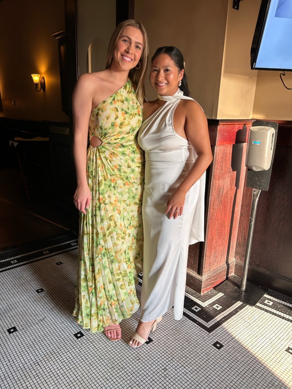 Mango One-Shoulder Green Floral Cutout Maxi Dress
